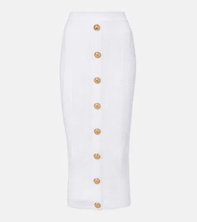 BALMAIN CABLE-KNIT MIDI SKIRT