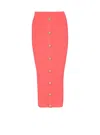 Balmain Cable-knit Midi Skirt In Pink