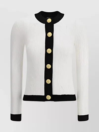 BALMAIN CABLE KNIT TORSADE CARDIGAN