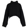 Balmain Cable-knit Turtleneck Sweater In Black Wool In Black