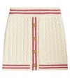 Balmain Cable-knit Wool Skirt In Neutrals