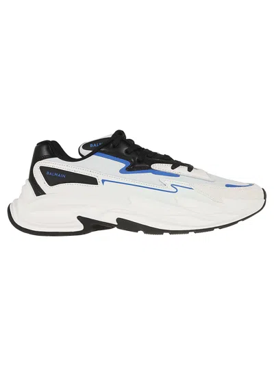 Balmain Sleek Calf Leather Sneakers With Modern Design And Elevated Comfort In White