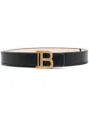 Balmain B-belt In Leather Woman Belt Black Size 34 Leather In Pa Noir