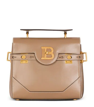 Balmain Calfskin B-buzz 33 Shoulder Bag In Brown