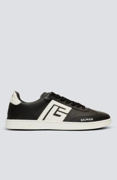 Balmain Swan Sneakers Smooth Leather Rubber Sole In Multi
