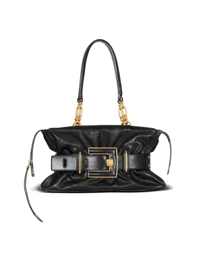 Balmain Calfskin Leather Anthem Bag In Black
