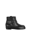 Balmain Square Toe Ankle Strap Boots With Pull Tabs In Multi