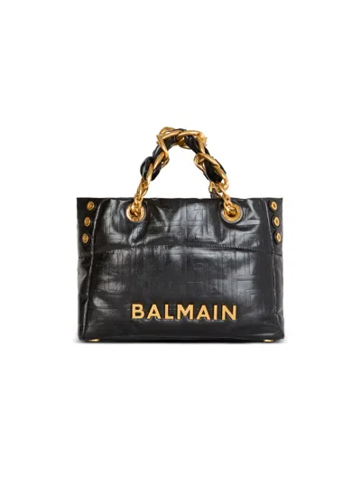 Balmain Calfskin Small Handbag In Black