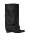 Balmain Calfskin Trouser Boots In Black