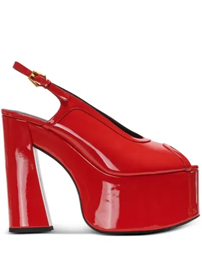 Balmain Cam 140mm Patent-leather Sandals In Red