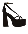 BALMAIN CAM SUEDE PLATFORM SANDALS