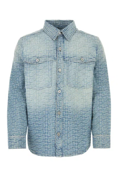 Balmain Camicia-48 Nd  Male In Blue