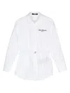 Balmain Flocked-logo Cotton Shirt In White