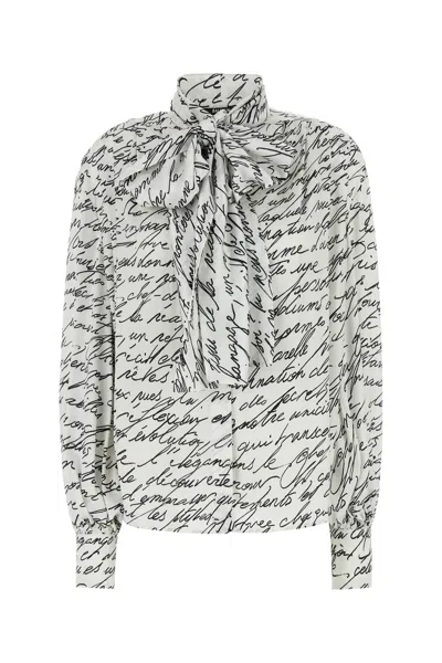 BALMAIN CAMICIA IN RASO STAMPATO DONNA