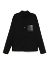 Balmain Black Shirt With Classic Collar And Logo Detail On The Pocket In Black
