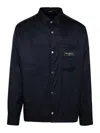 Balmain Padded Nylon Shirt With Buttoned Cuffs In Black
