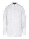 Balmain Stand Collar Button Front Blouse In White