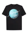 Balmain Logo And Planet Print T-shirt In Black