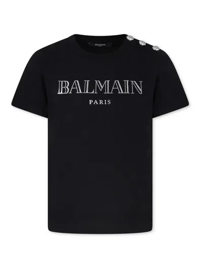 Balmain Kids' T-shirt In Black