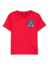 Balmain Logo-embroidered T-shirt In Red