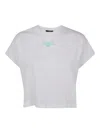 Balmain Mini Cropped T-shirt With Statement Print In White