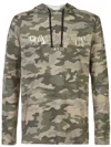 Balmain Camouflage Logo Hoodie In Green
