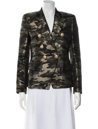 Pre-owned Balmain Camouflage Print Blazer In Green