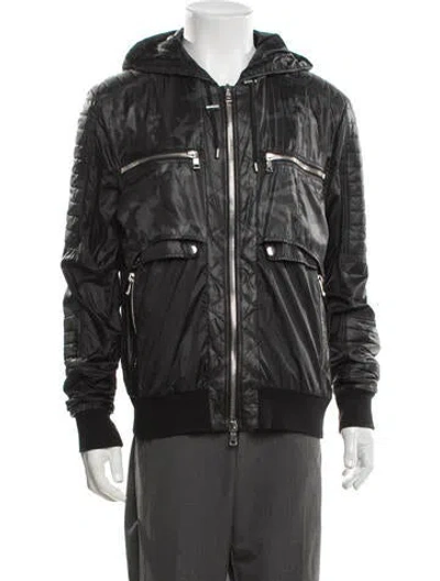 Pre-owned Balmain Camouflage Print Bomber Jacket In Black