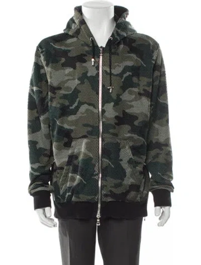 Pre-owned Balmain Camouflage Print Jacket In Green
