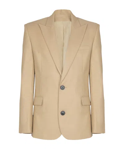 Balmain Canvas 2-button Jacket In Animal Print