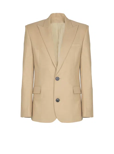 BALMAIN CANVAS 2-BUTTONS JACKET