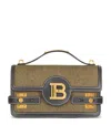 Balmain B-buzz 24 Canvas Shoulder Bag In Green