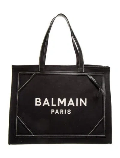 Pre-owned Balmain Canvas B-army Medium In Black