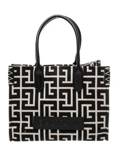 Pre-owned Balmain Canvas B-army Shopper In Neutral