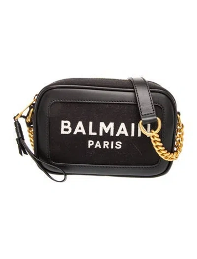 Pre-owned Balmain Canvas Belt Bag In Black