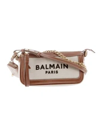 Pre-owned Balmain Canvas Belt Bag In Brown