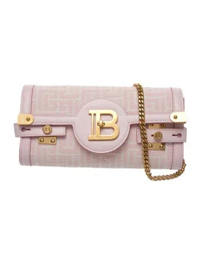 Pre-owned Balmain Canvas Clutch In Pink