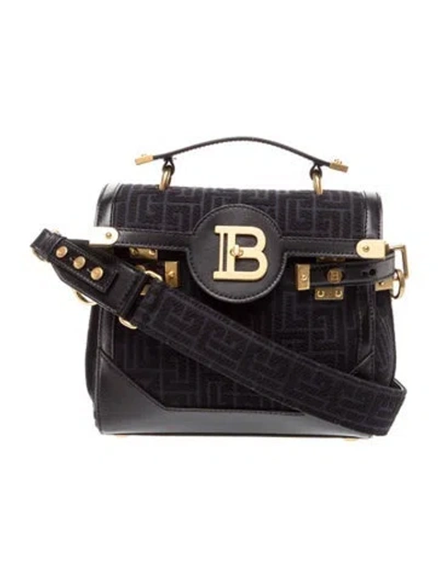 Pre-owned Balmain Canvas Crossbody Bag In Black