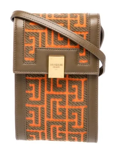 Pre-owned Balmain Canvas Crossbody Bag In Brown