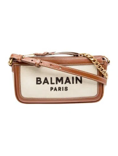 Pre-owned Balmain Canvas Crossbody Bag In Brown