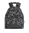 Balmain Canvas Logo Sticker Print Backpack In Black
