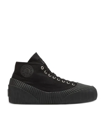 Balmain Canvas Riff Sneakers In Black