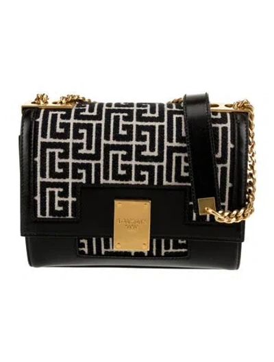 Pre-owned Balmain Canvas Shoulder Bag In Black