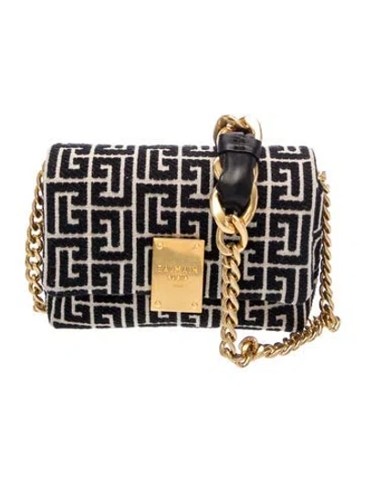 Pre-owned Balmain Canvas Shoulder Bag In Black