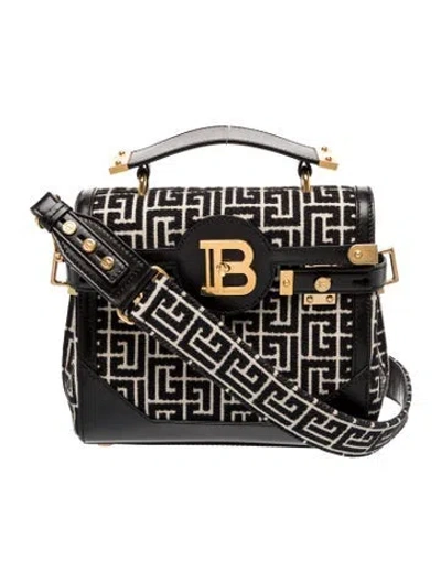 Pre-owned Balmain Canvas Shoulder Bag In Black