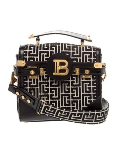 Pre-owned Balmain Canvas Shoulder Bag In Black