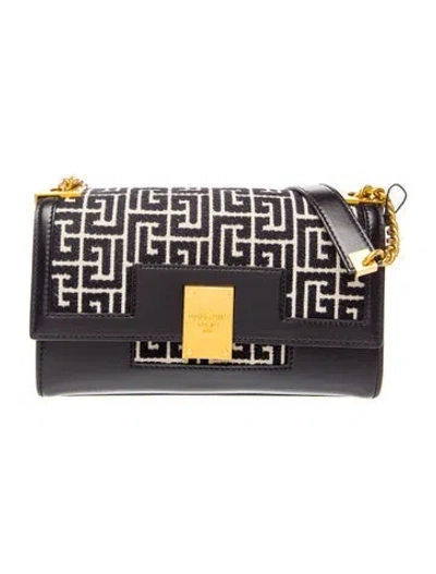 Pre-owned Balmain Canvas Shoulder Bag In Black