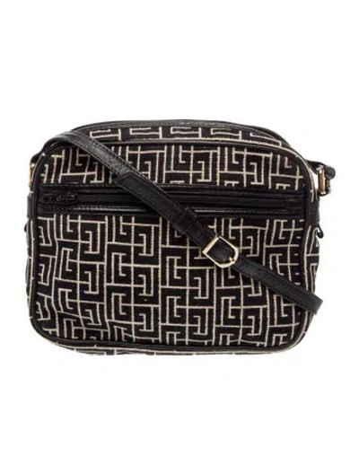 Pre-owned Balmain Canvas Shoulder Bag In Black