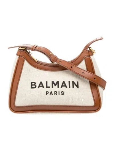 Pre-owned Balmain Canvas Shoulder Bag In Brown