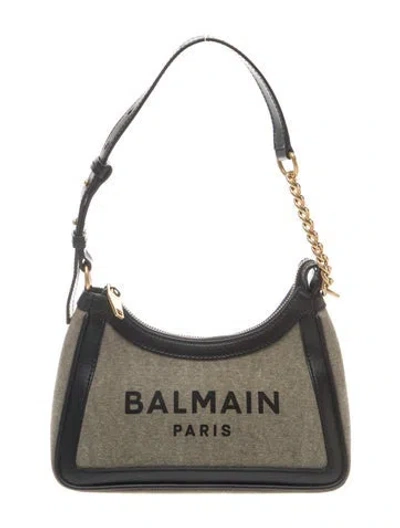 Pre-owned Balmain Canvas Shoulder Bag In Grey